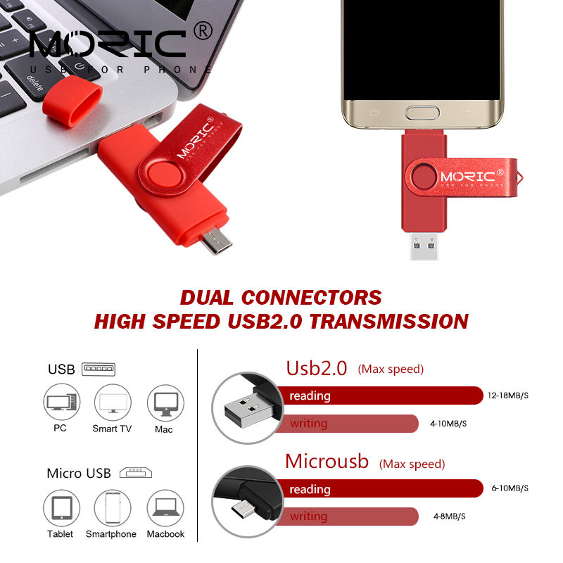 Giratorio inteligente OTG usb flash drive 64G 32G 16G 8G 4G pen drive de memoria android otg usb