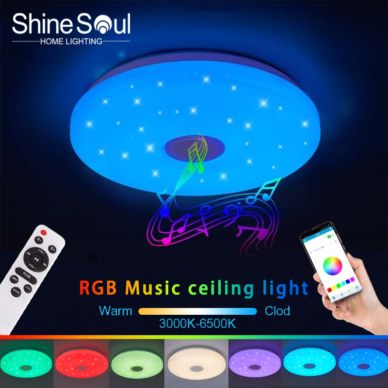 RGB 36W LED-plafondlampen APP Bluetooth Muzieklicht Afstandsbediening Op afstand dimbaar 110-245V Slaapkamer Binnendecoratie Thuislicht: Default Title