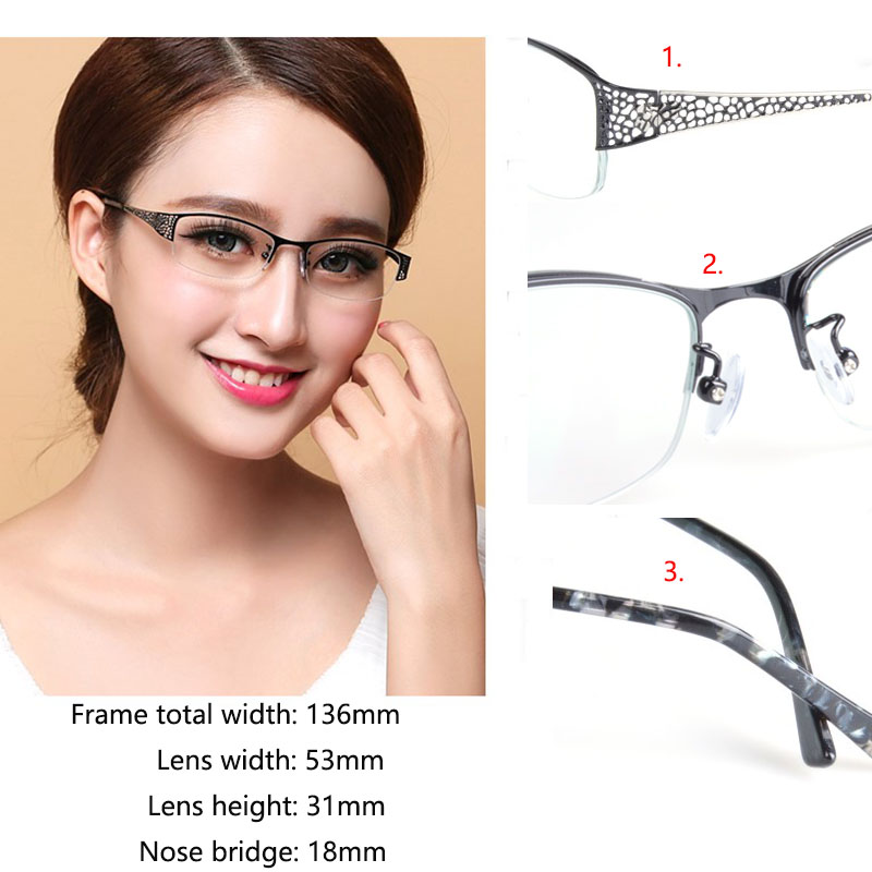 Bclear højkvalitets metal ultralet nærsynethed presbyopi optiske stel til kvinder receptpligtige briller