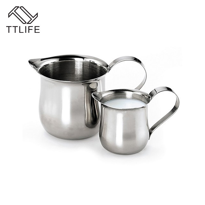 4YANG Acero inoxidable café taza de leche Frothing jarra 60/90/150/240ml Barista Craft leche Frothers Latte arte Pull Flower Cup