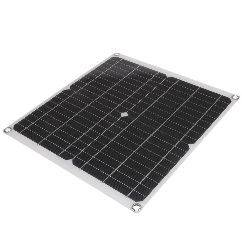35W Zonnepaneel 5 In1 Dubbele Usb Zonnecel Monokristallijn Voor Outdoor Camping Noodverlichting Met Autolader 12V/5V