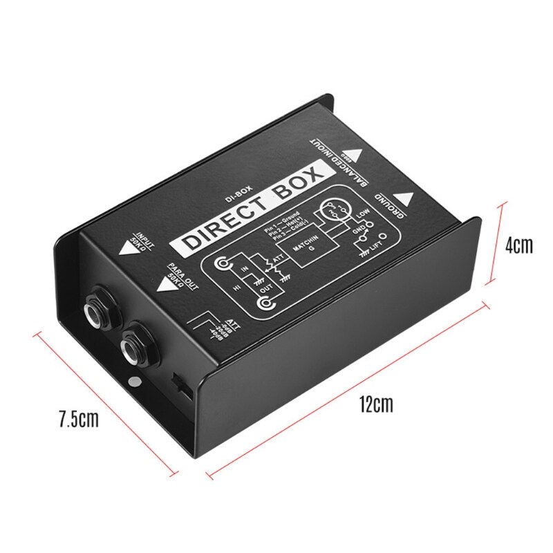 DIRECT BOX Single Channel Passive DI-Box Direct Injection Box Balanced &amp; Unbalance Signal Converter