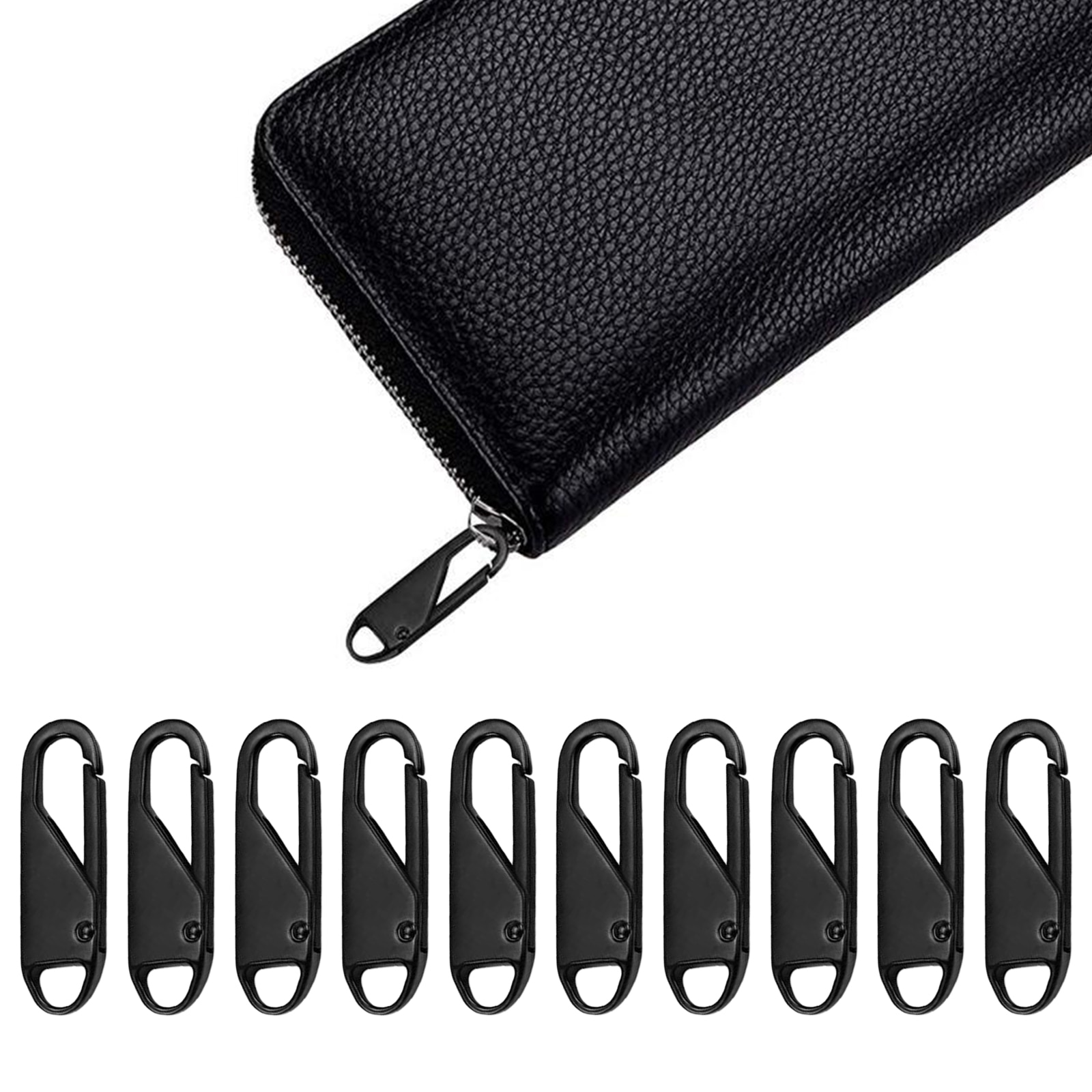 10 Pieces Zipper Pull Replacement Zipper Repair Kit Zipper Slider Pull Tabs