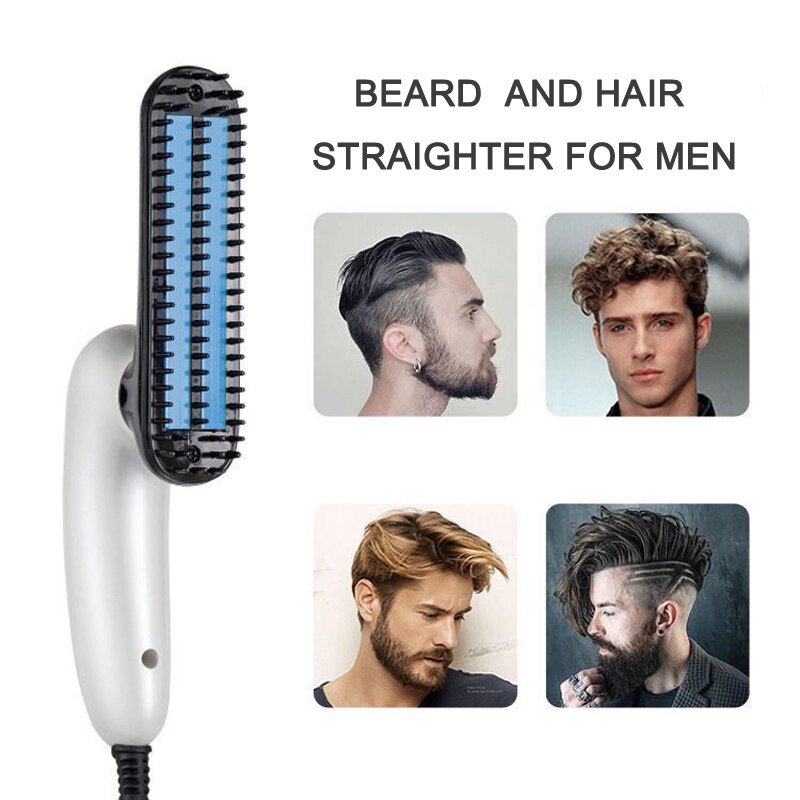 Elektrisk skæg glattejern kam hårkrøller til mænd krølle skæg og cool hår styling værktøj glatte skæg glatte