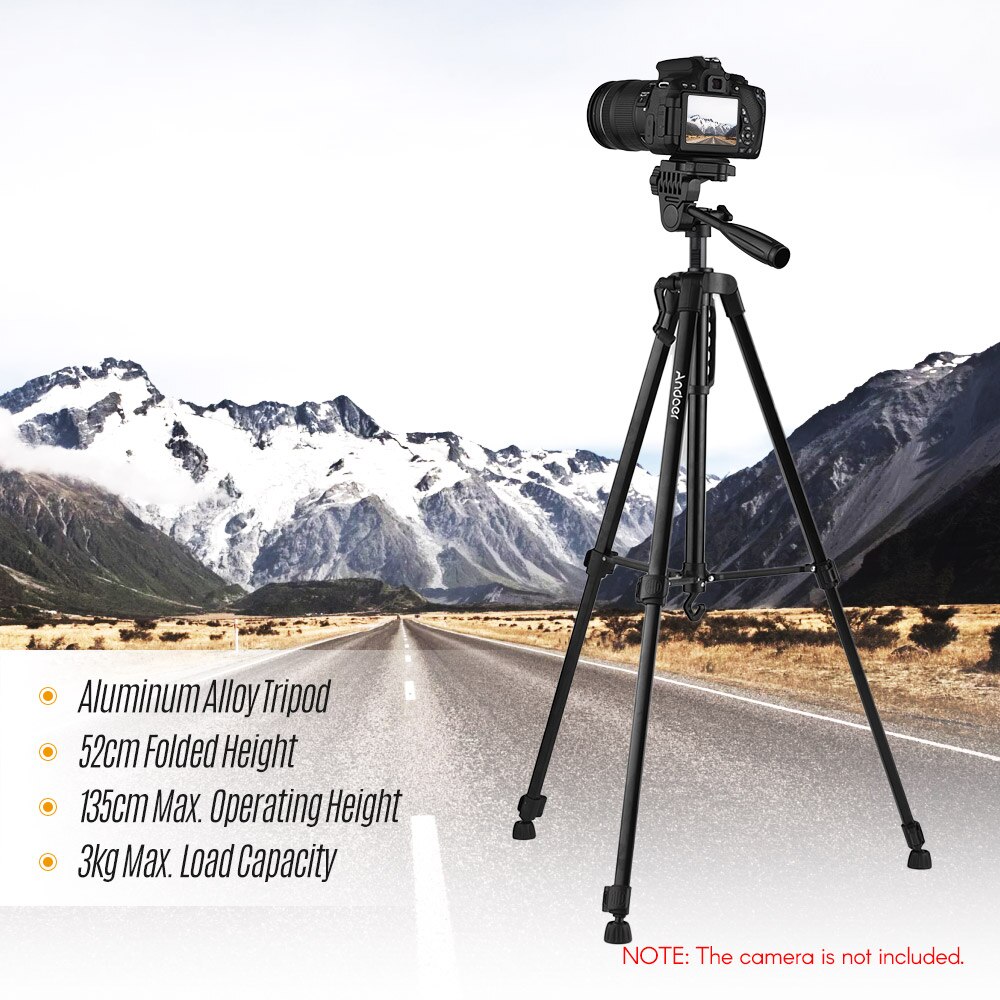 Trípode Andoer para bolsa de transporte de teléfono, trípode para Canon Sony Nikon DSLR, trípode para cámara para iPhone Huawei Smartphone