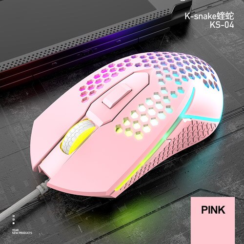 USB Ergonomic Wired Gaming Mouse LED 3200 DPI Computer Mouse Gamer RGB X8 Wired Mouse For PC Laptop: Pink