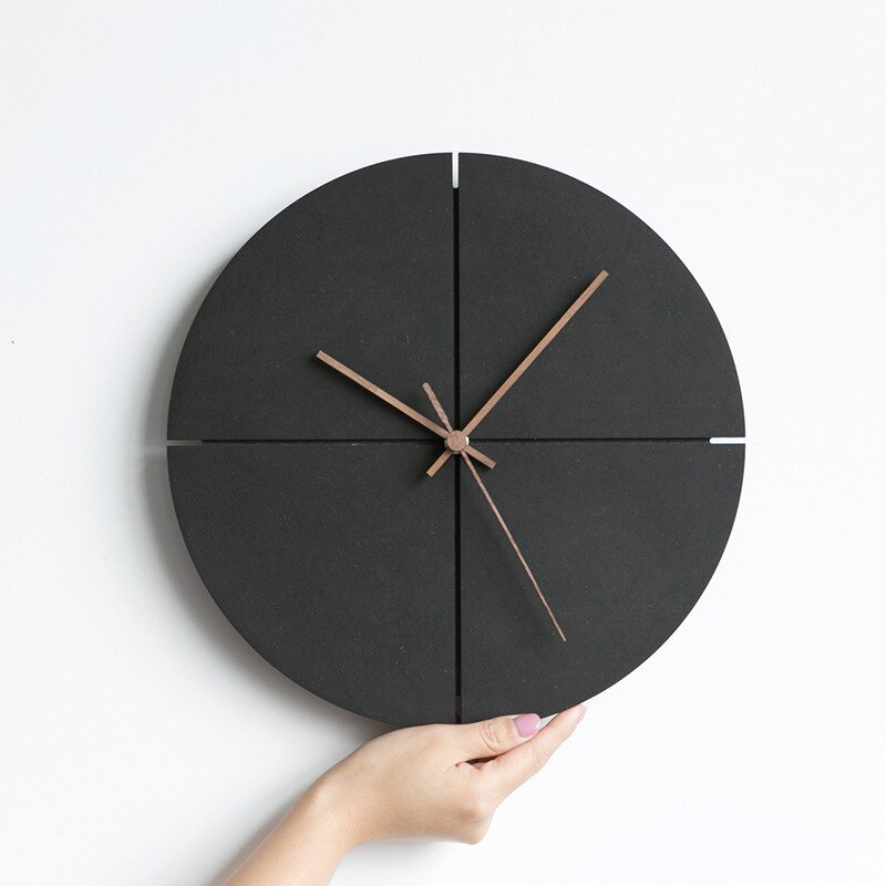 Nordic Minimalistische Wandklok Zwarte Woonkamer Klokken Persoonlijkheid Huishoudelijke Stille Muur Horloges Home Decor