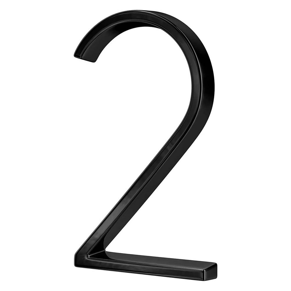 Floating House Number Metal Number Statue Modern Mailbox Numbers For Yard Street Door Decor Black Numbers Address Plaque: 2