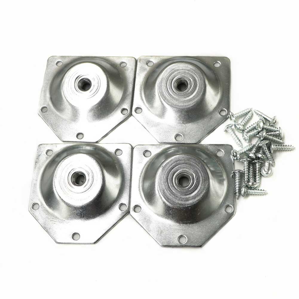 4pcs Home Household Hardware Sofa Angled Legs Fixing Plate Table Feet Cabinet Easy Install Bed With Screw Mounting Bracket