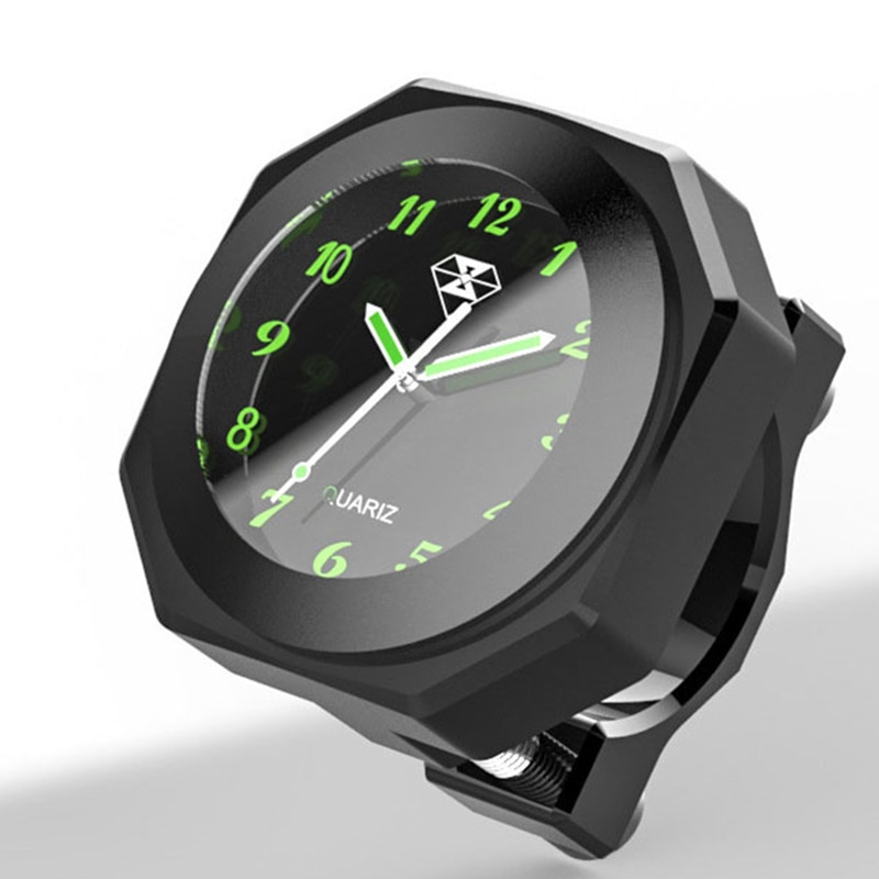Universele Waterdichte 7/8 Motorcycle Fietsstuur Mount Klok Horloge Lichtgevende Klok Legering Gauge Cool Styling