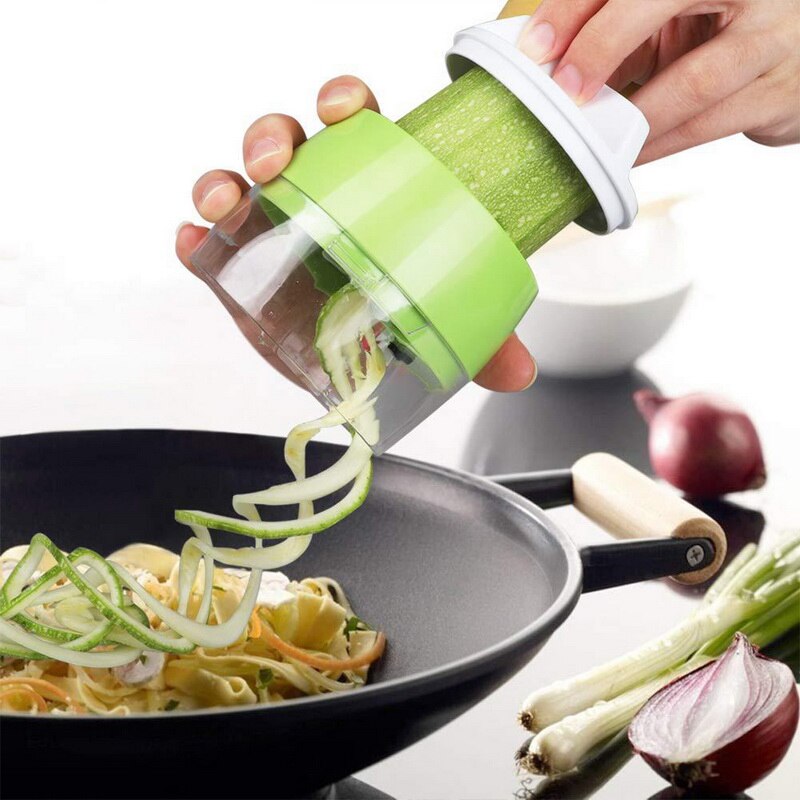 Espiralizador de mano ajustable 5 en 1, cortador para fruta y verdura, rallador en espiral, ensalada cortadora, herramientas de cocina, fabricante de fideos de calabacín