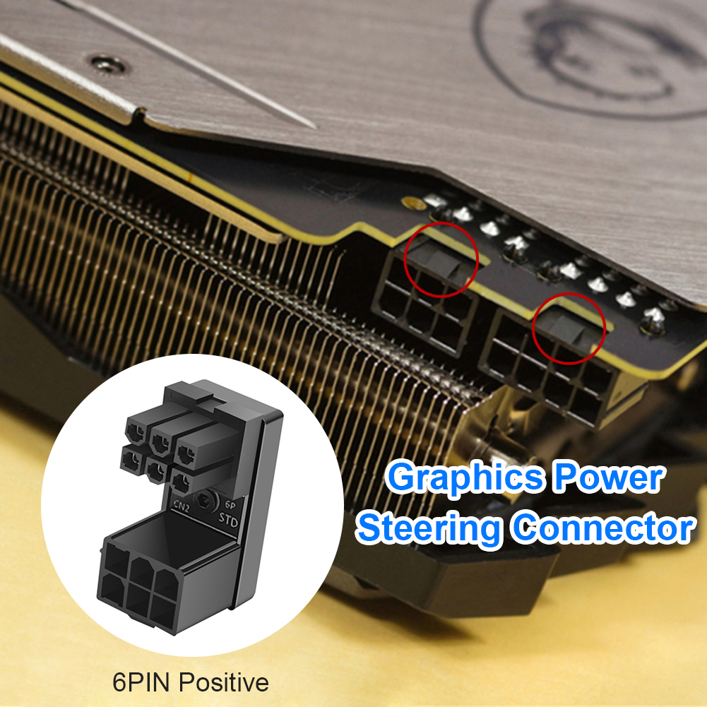 Atx 8 Pin 6pin Naar 90/180 Graden Stekker Adapter Moederbord Voedingskabel Connector Diy Gpu Adapter: Bruin