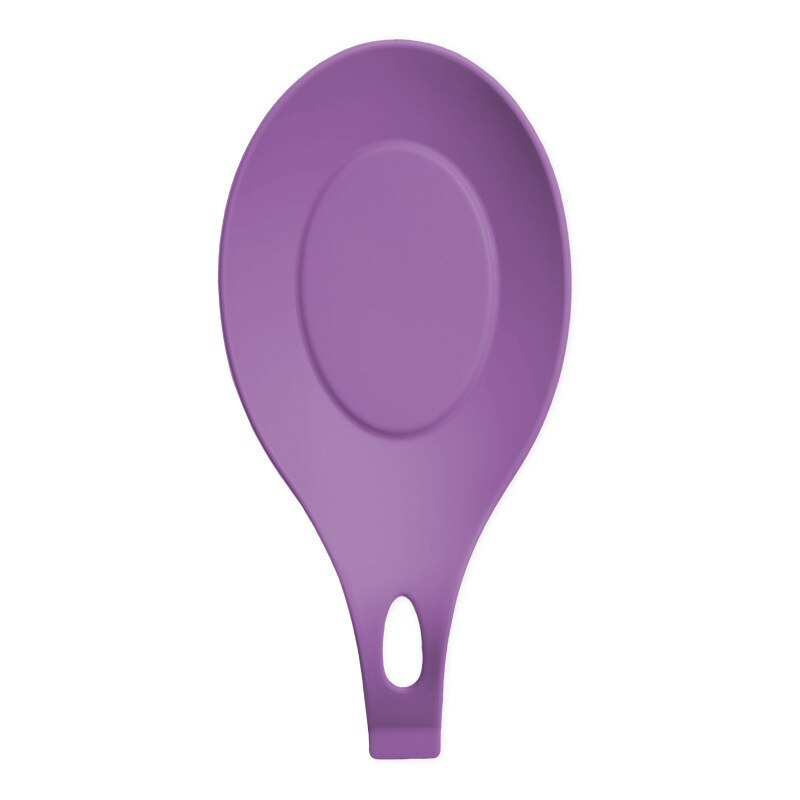 Silicone Insulation Spoon Rest Heat Resistant Placemat Drink Glass Coaster Tray Spoon Pad Eat Mat Pot Holder Kitchen Accessories: Purple