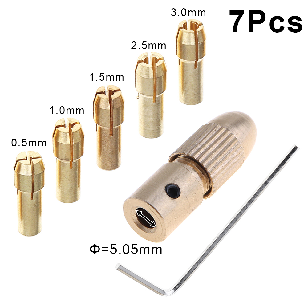 7Pcs 5.05Mm Mini Zelf Aanscherping Boor Klauwplaten Ondersteuning 0.5-3.0Mm Boor Voor Abs Board/verlichting Board Punch: 5.05mm