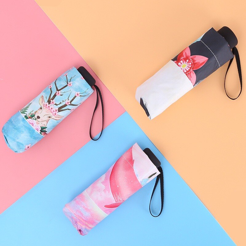 Miniparaguas de bolsillo para hombre y mujer, sombrilla pequeña UV resistente a la lluvia, para viaje