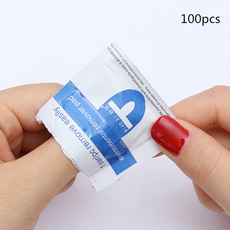 Lingettes de dissolvant pour vernis à ongles Gel UV, en coton doux, non pelucheux, 1 boîte, outils pour Nail art: 100 pcs