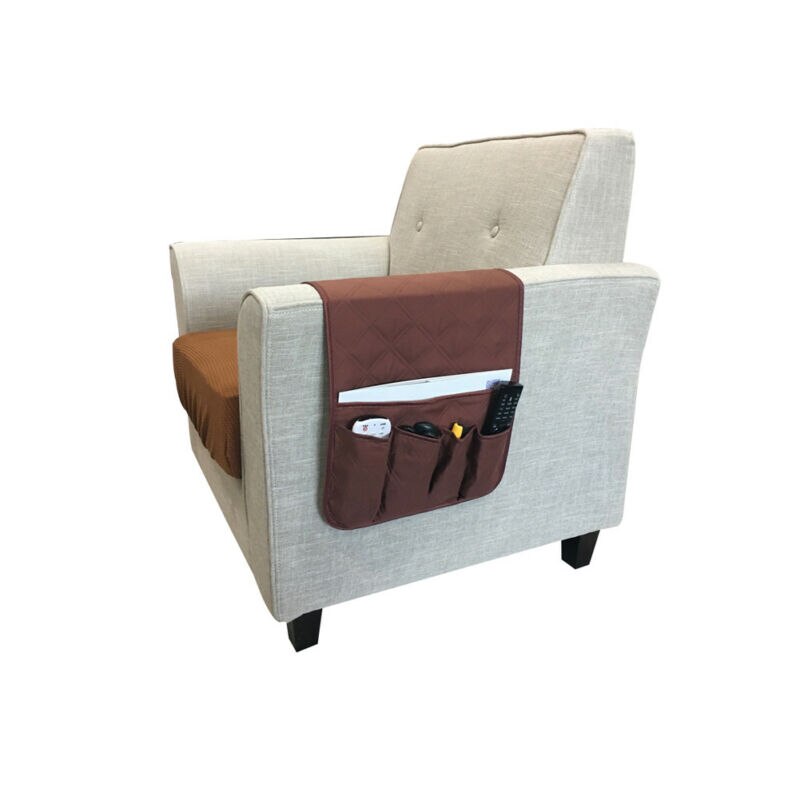 Sofa arrangør 5 lomme sofa armlæn fjernbetjening opbevaring holder stol ren