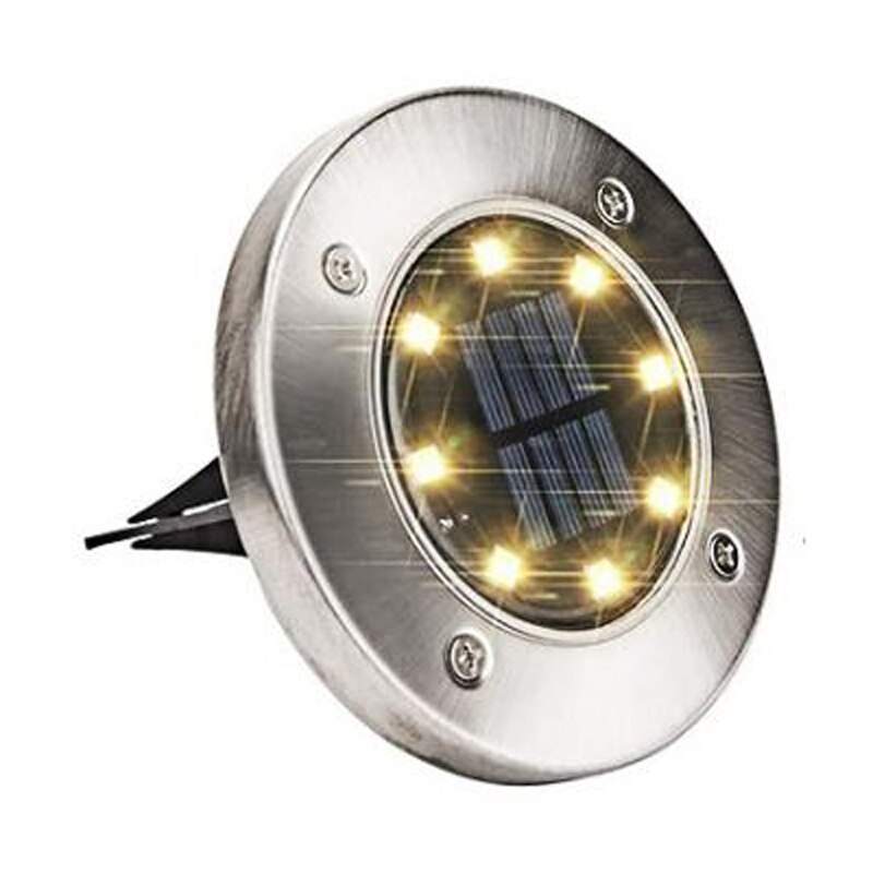 8LEDs Solar Powered Ground Light Waterproof Garden Pathway Deck Lights with Lawn Outdoor Buried Light Plug-in Lamp: Warm White / 8pcs