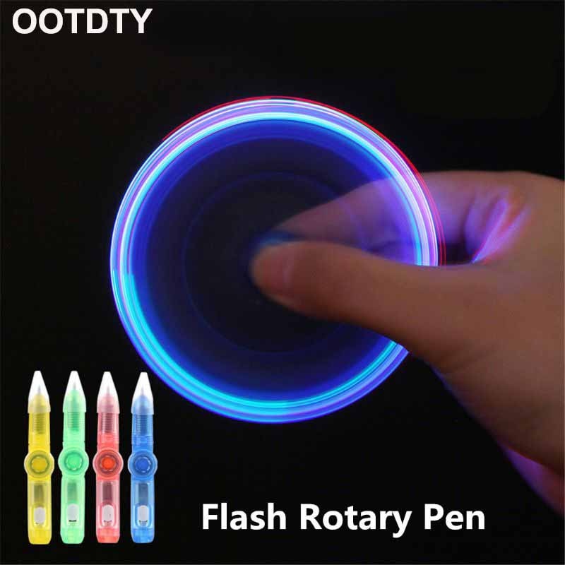 2Pcs LED Spinning Penna Penna A Sfera Fidget Spinner Mano Top Bagliore Nel Buio Luce EDC Lo Stress Relief Giocattoli Per Bambini forniture di Scuola del Regalo del giocattolo