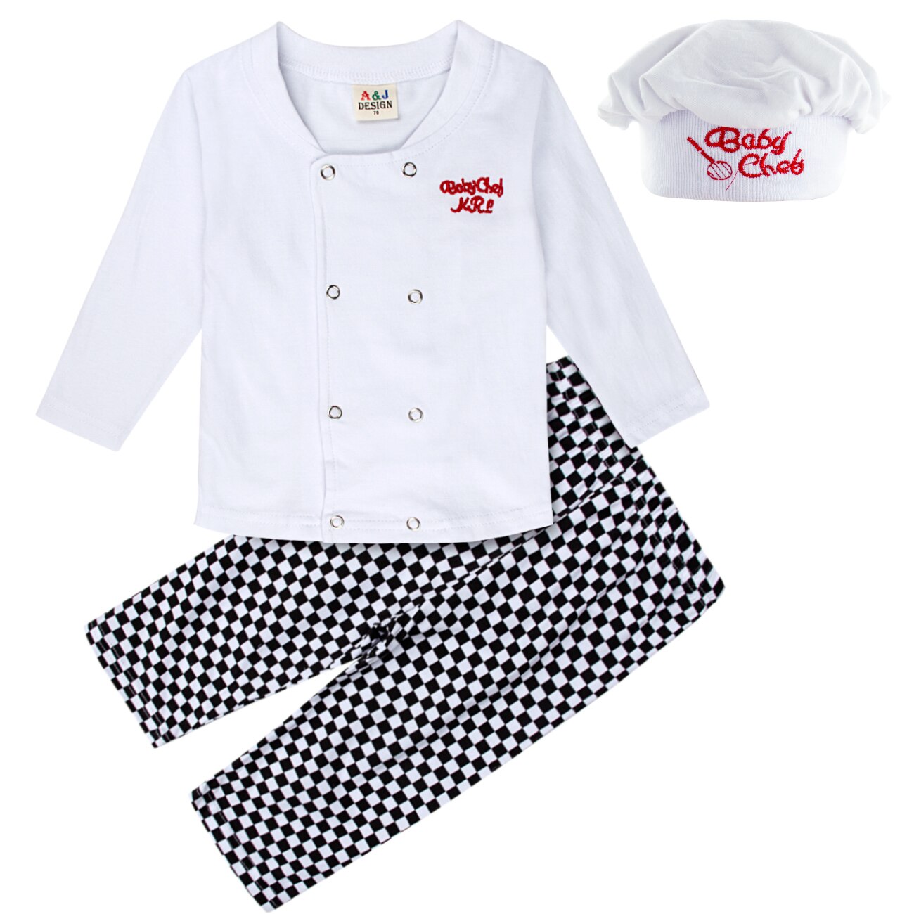 Conjunto de disfraz de cocinero para bebé, conjunto de disfraces de Halloween para niños, disfraz de cocinero para niños, ropa de de carnaval, 3 uds.: 6 meses