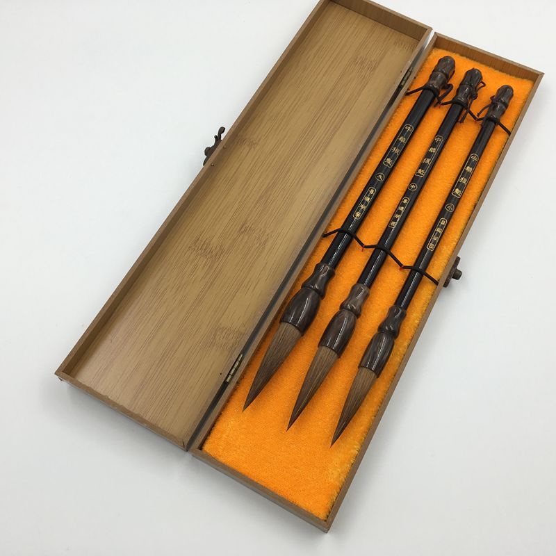 Calligraphy Brush Pen Set Weasel Hair Calligraphy Writing Brush Chinese Landscape Painting Regular Script Brushes Box Set