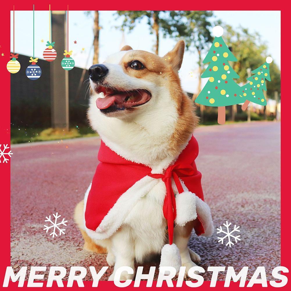 Funny Pet Dogs Christmas Clothes Christmas Cat Dog Hat Cosplay Costume Dogs Dress Christmas Cloak Clothing Cats Year Co M8F0