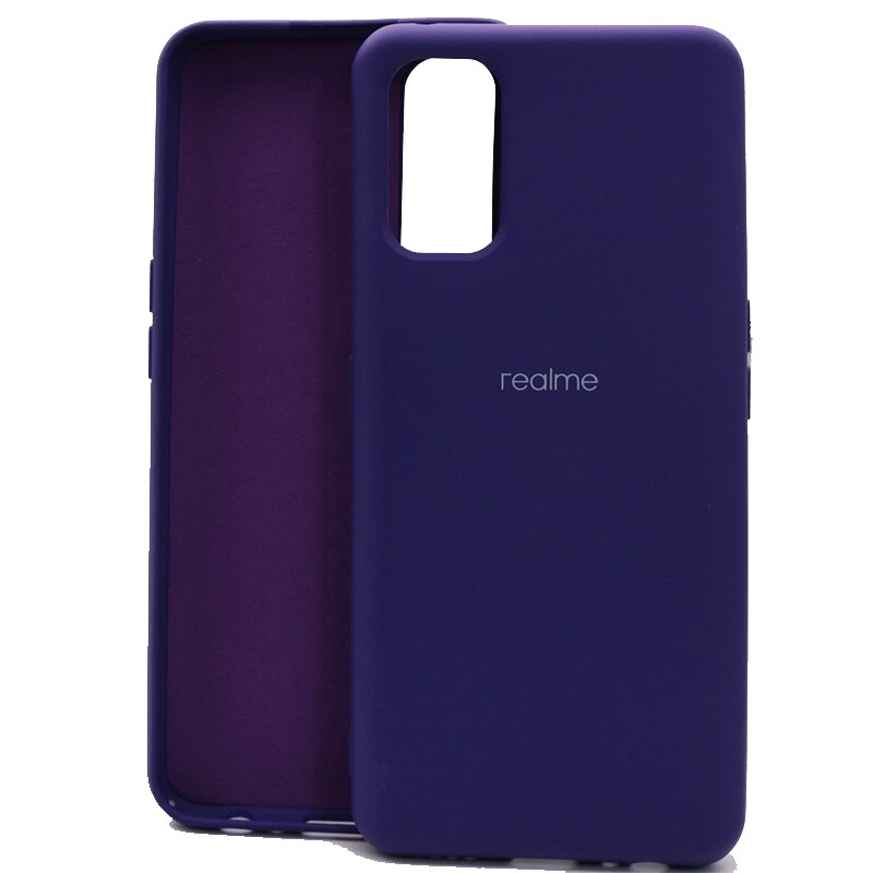 Para verdadero yo 7 7pro Teléfono de silicona líquida para verdadero yo 7 caso cubierta suave y sedoso-Touch cubierta protectora para verdadero yo 7: For  Realme  7pro / Purple