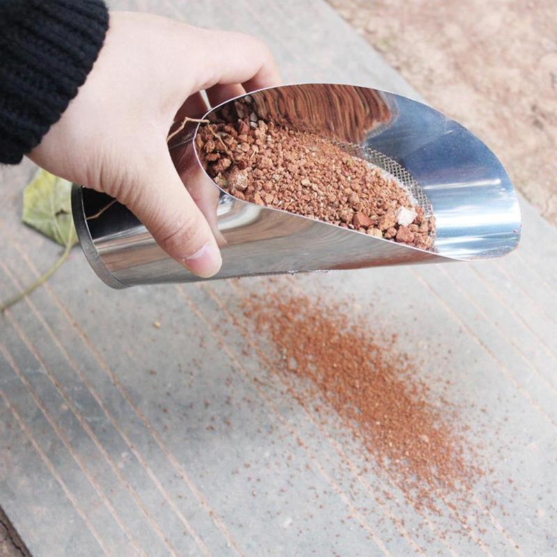 Pala de mano para jardín, pala para plantar en forma de cubo, suministros de plantación ligeros, paleta de fertilización de acero inoxidable para flores