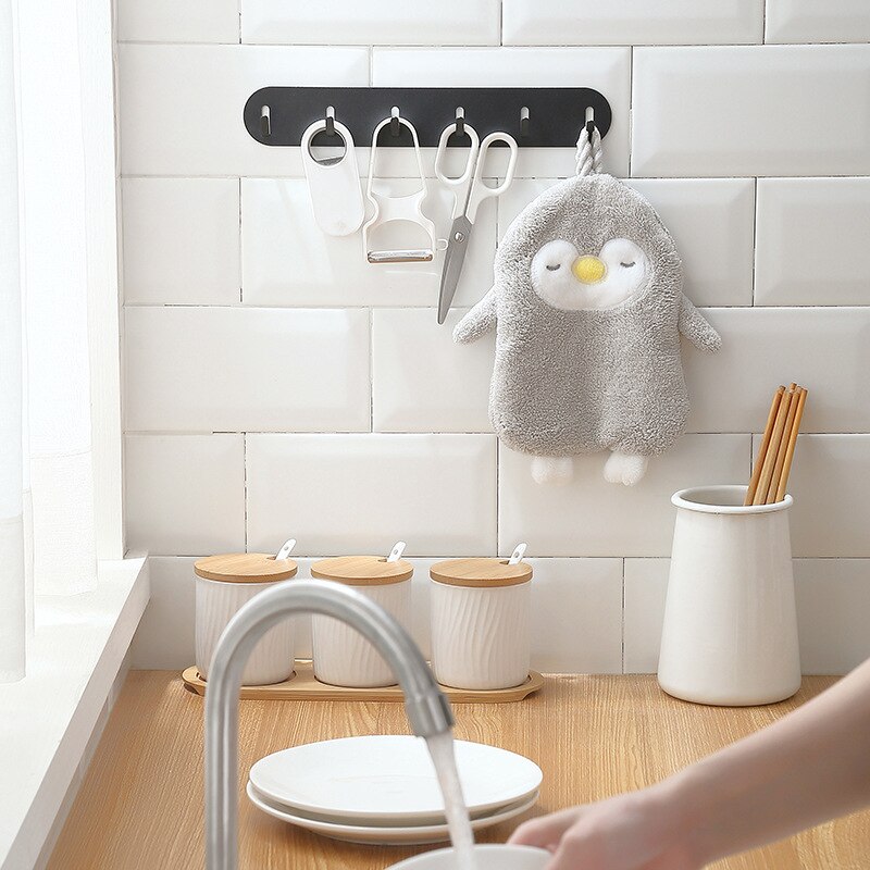 Ganchos de repisa de hierro para cocina, colgador de cocina para almacenamiento, sin estante para colgar en la pared, gancho de toalla Blanco/Negro, utensilios para el baño