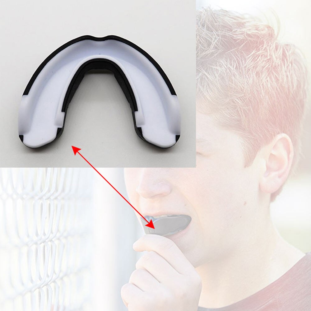 dovuto Colori Guantoni Da Boxe Bretelle Denti protettore Paradenti sport boxe bocca guardia Denti di Protezione per Il cestino Rugby Guantoni Da Boxe