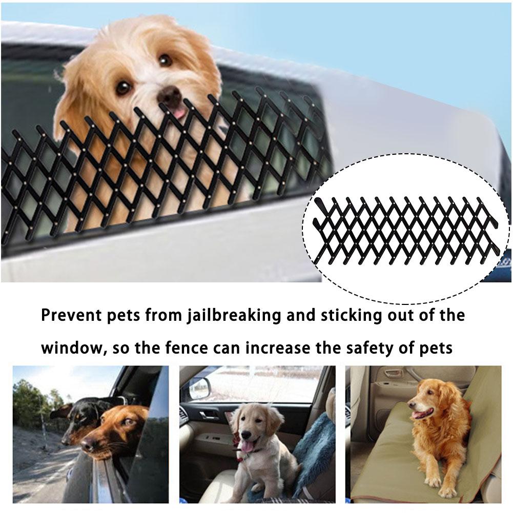 Kjæledyrhund bilvindu sikkerhetsgitter ventilator mesh teleskopisk vakt gjerde sammenleggbar universal auto kjæledyr barriere gjerde for reise