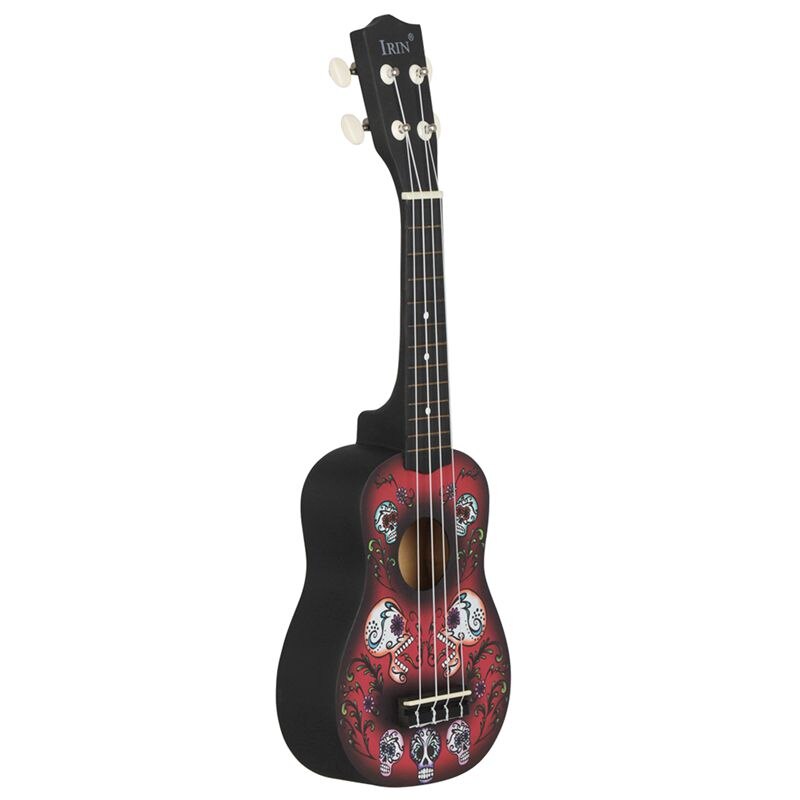 Irin 21 inch 15 frets sopraan ukelele uke 4 nylon snaren lindehout gitaar dolfijnpatroon universeel akoestisch instrument zwart + re