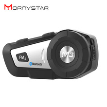 Mornystar Multi-Functionele MP3 Fm Voice Command Bluetooth Motorhelm Bluetooth Headset Draad Verbinding Met Twee Manier Radio
