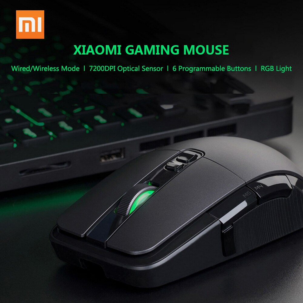 Xiaomi Spielen Computer Drahtlose Maus RGB verdrahtet Spielen Maus 2,4G 7200 DPI Tragbare Laptop Schreibtisch Maus für Dota Gamer mäbenutzen