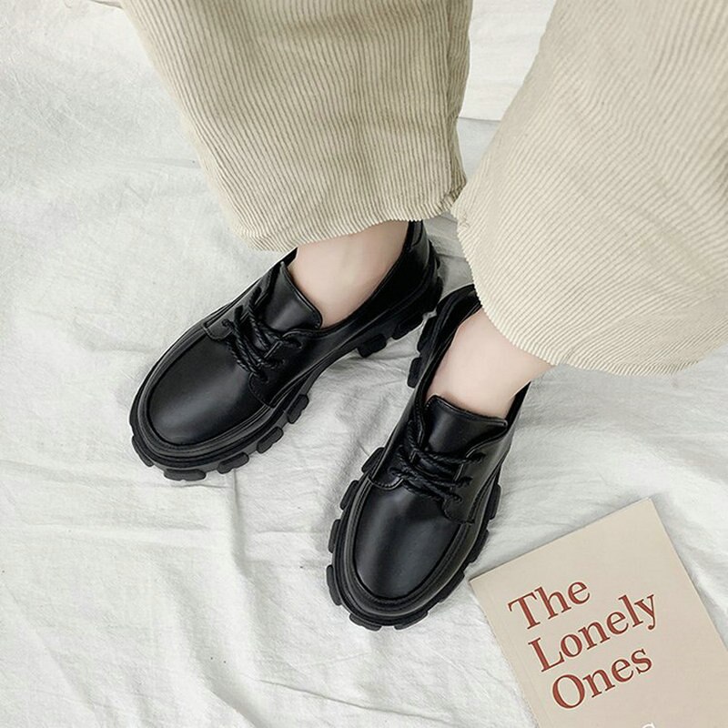 Dam läderskor plattformshäl kvinnor skor lyxmärke kvinnor oxford fritidsskor dam lägenheter  a62-68