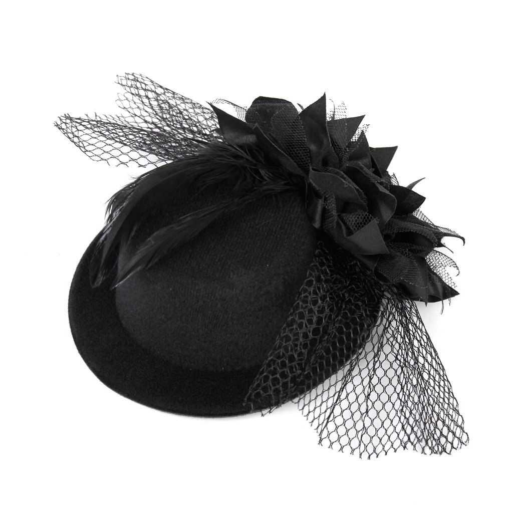 Mini chapeau avec voilette noir - Accessoires/Mini chapeaux