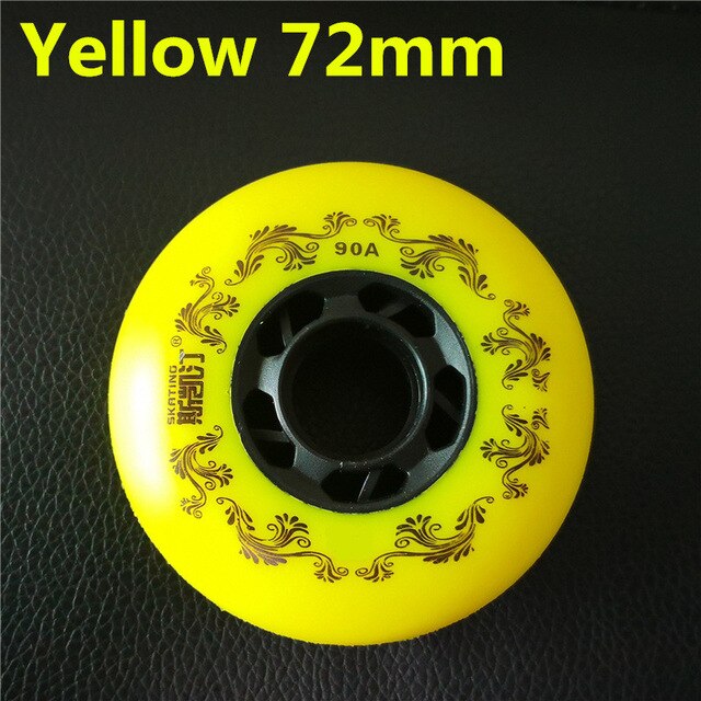 branded SCHAATSEN 3rd 90A inline skates wiel remmen roller blade rodas slide schaatsen ruedas voor sliding paiting: 72mm Yellow Only