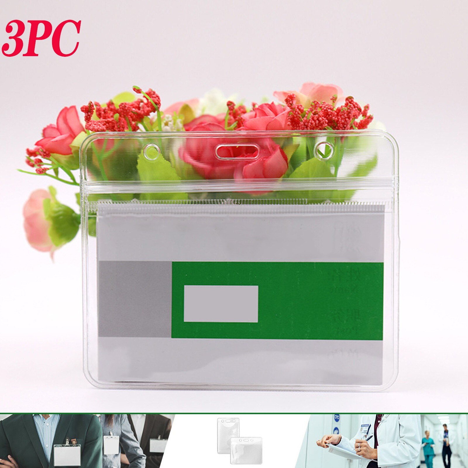 3-10 Stuks Gezondheid Kaart Vaccin Kaart Beschermhoes Waterdichte Pvc Zachte Kaart Geval Vaccinatie Card Set Id-kaart: 3PC
