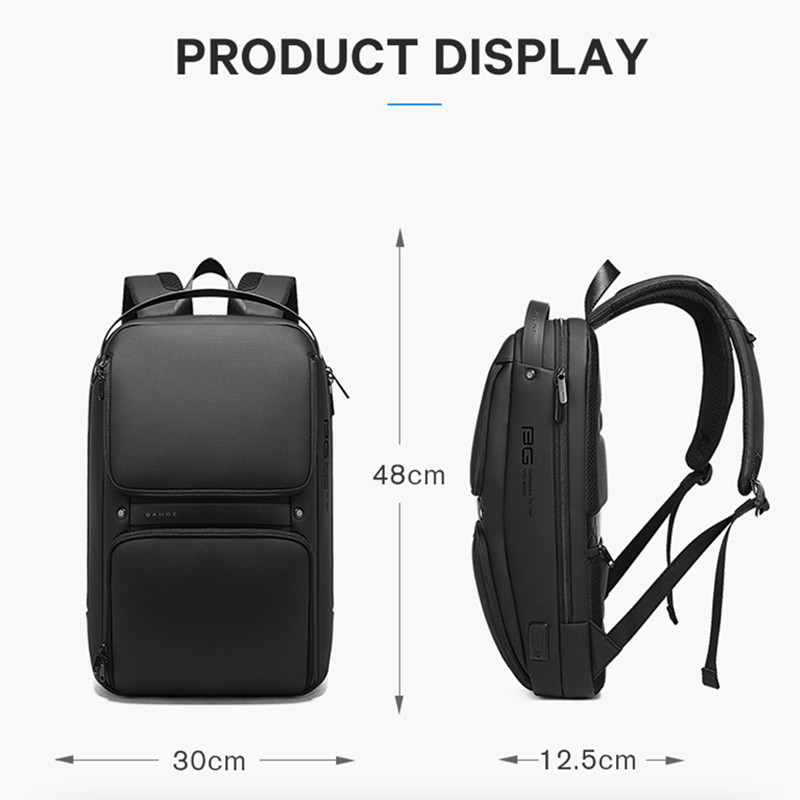 BANGE Geschäft Große Dünne 15'' Laptop Rucksack Männer Multi Funktion USB Ladung Reise Rucksack Schule Tasche für Teenager