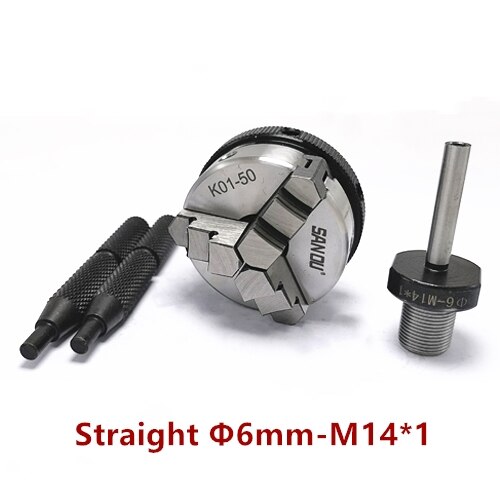 Sanou K01-50 chuck 50mm 2" LATHE Chuck three Jaw Manual mini Self-Centering Chuck Connecting rod Connector for CNC M14 adapter: K01-50 6mm straight