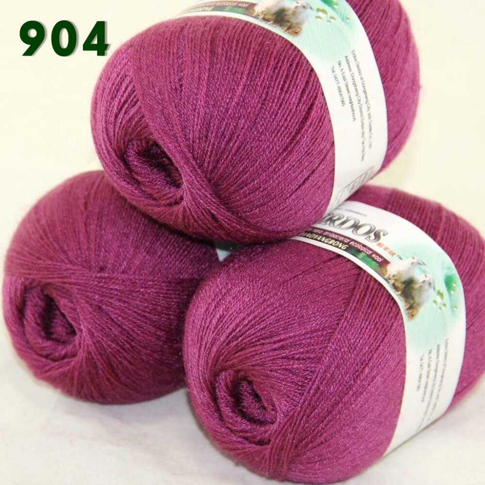 Lot van 3 Strengen Fine Lace Zacht Wollen Acryl Cashmere Garen Knittin Bramble berry 238-904