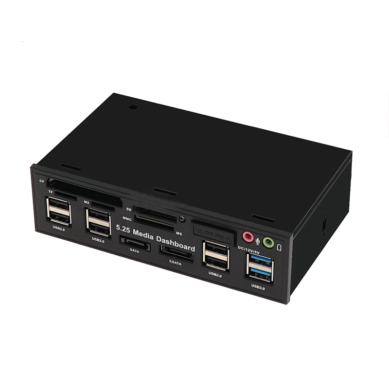 5.25 Inch Usb 3.0 Front Panel Pc Usb 3.0/2.0 Hub E-Sata Sata Audio Multi Card Reader for Computer Case Optical Drives Bay: Default Title