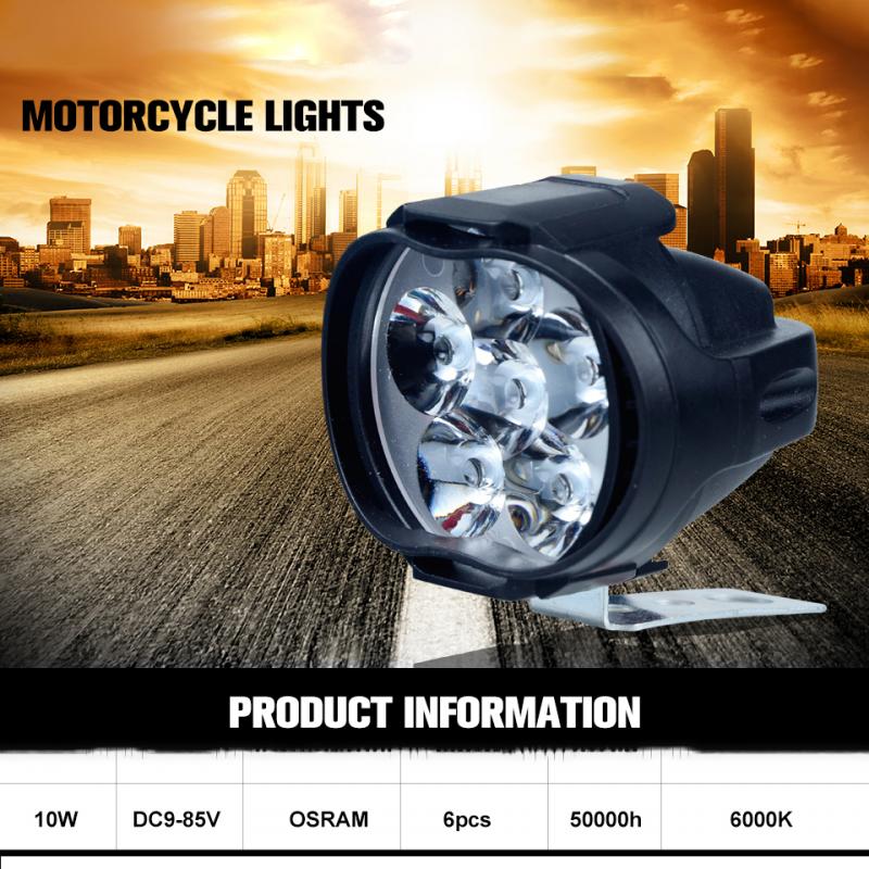 2 Stuks Motorfietsen Koplamp 6500K Wit Super Bright 6 Led Werken Spot Light Motorbike Fog Lamp 1200LM Led Scooters spot