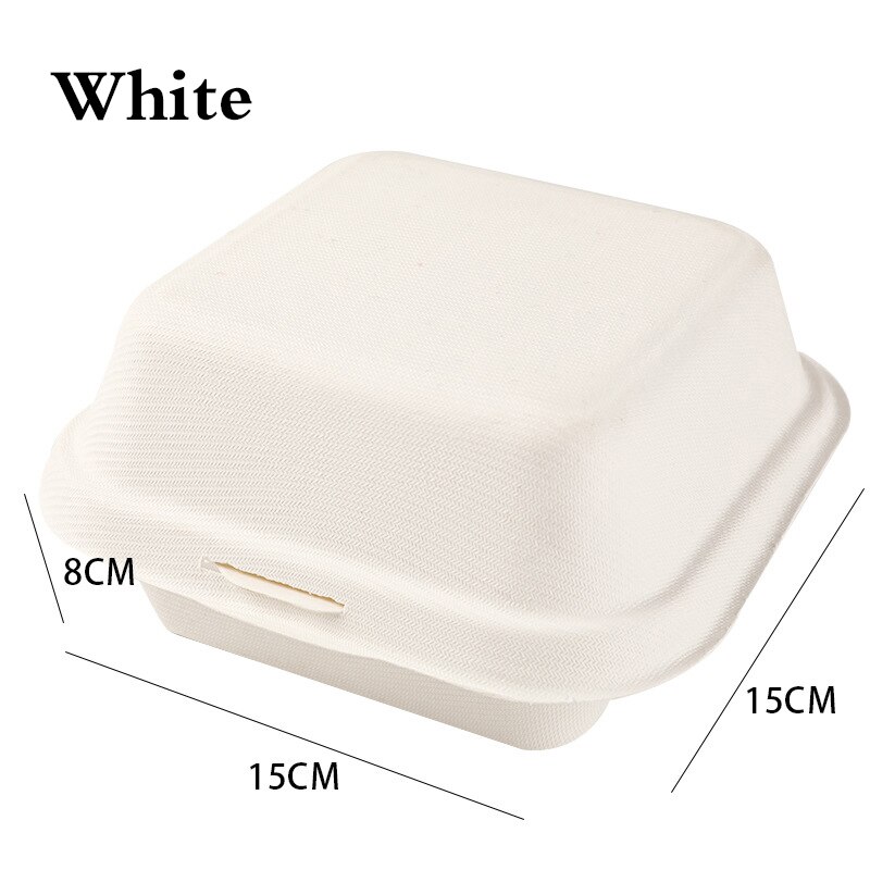 20Pcs Disposable Lunch Box Eco-Friendly Bakery Container Fruit Hamburger Cake Meal Prep Packaging