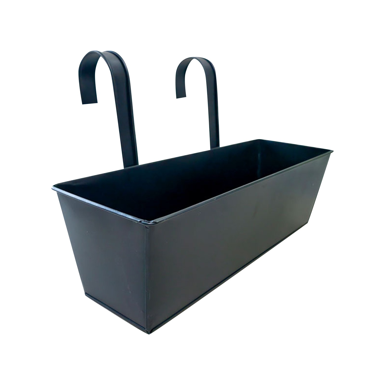 Udendørs planter sort metal jern hængende blomsterpotter terrasser rækværk hegn spande moderne boheme vægmonteret vindueskasse: Sort
