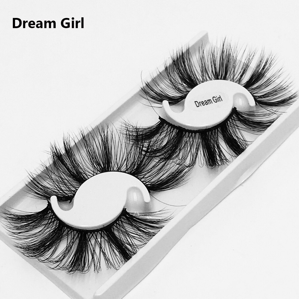 25MM Lashes 5D Mink Hair False Eyelashes Dramtic Thick Long Wispies Fluffy Full Strips Handmade Eye Makeup Lashes Extension Tool: Dream Girl