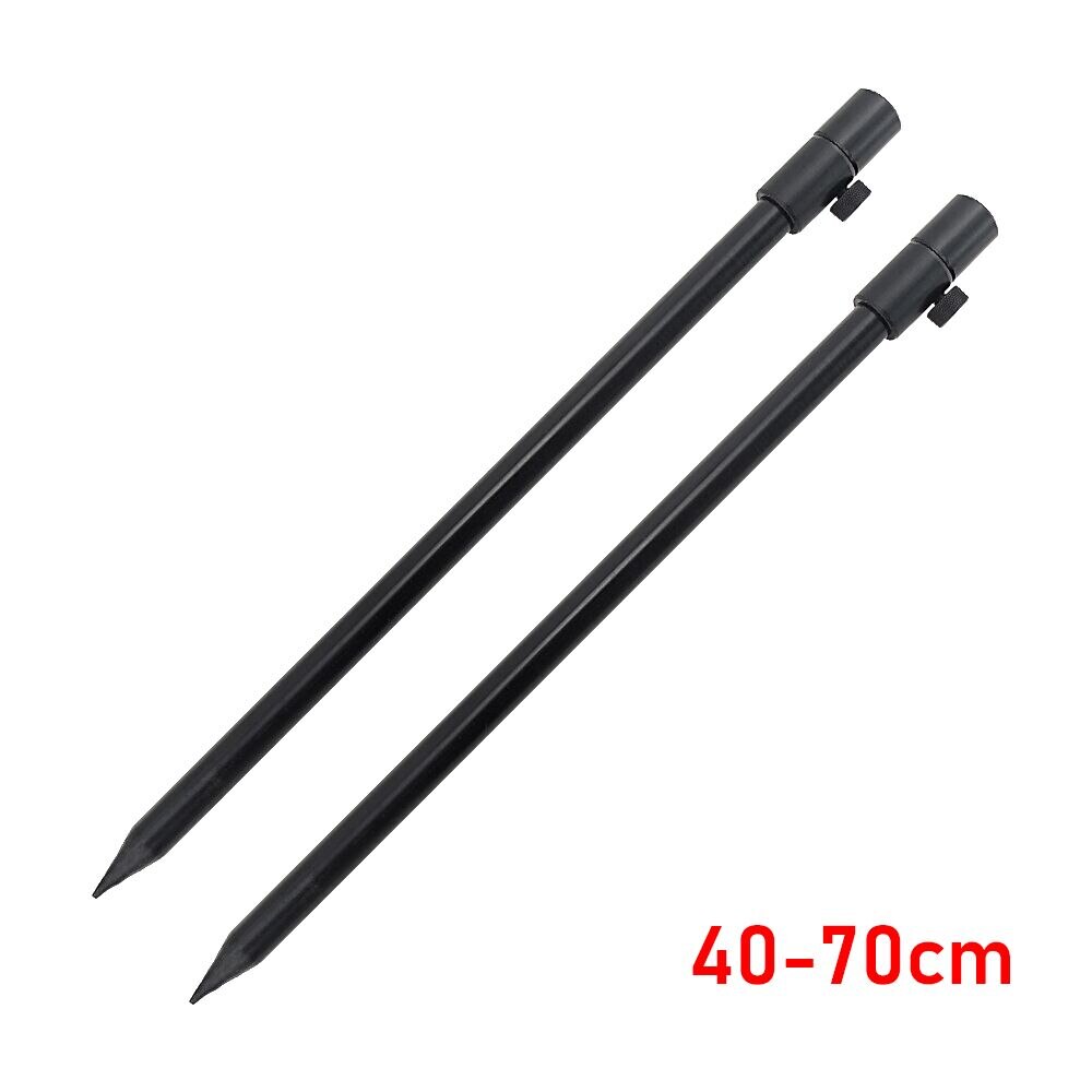 2 x karpe fiskebank pinner aluminium svart stang pod diameter 16mm fiske tilbehør: 40-70cm