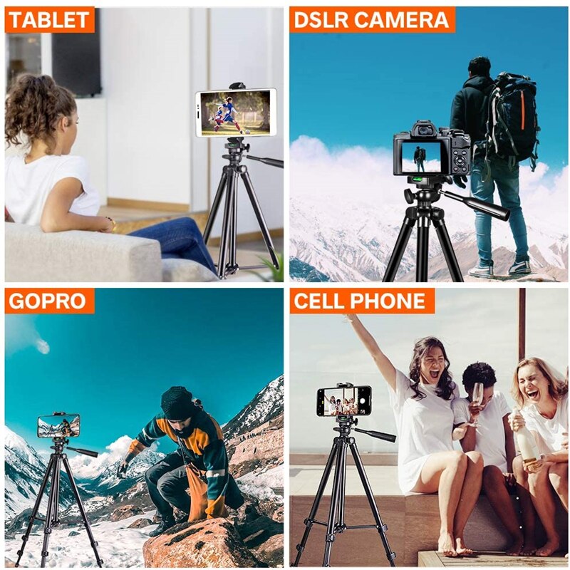 Multi-function Aluminum Lightweight Tripod portable stable metal Shoot Desktop Tripod Stand Cell Phone Holder