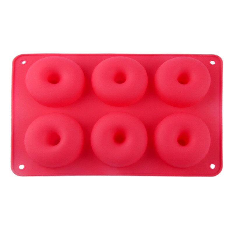 Silicone Donut Mold Cake Maker Kitchen Tool Cack Non-Stick Baking Pan Strawberry 3D Mold Biscuit Mould: Red