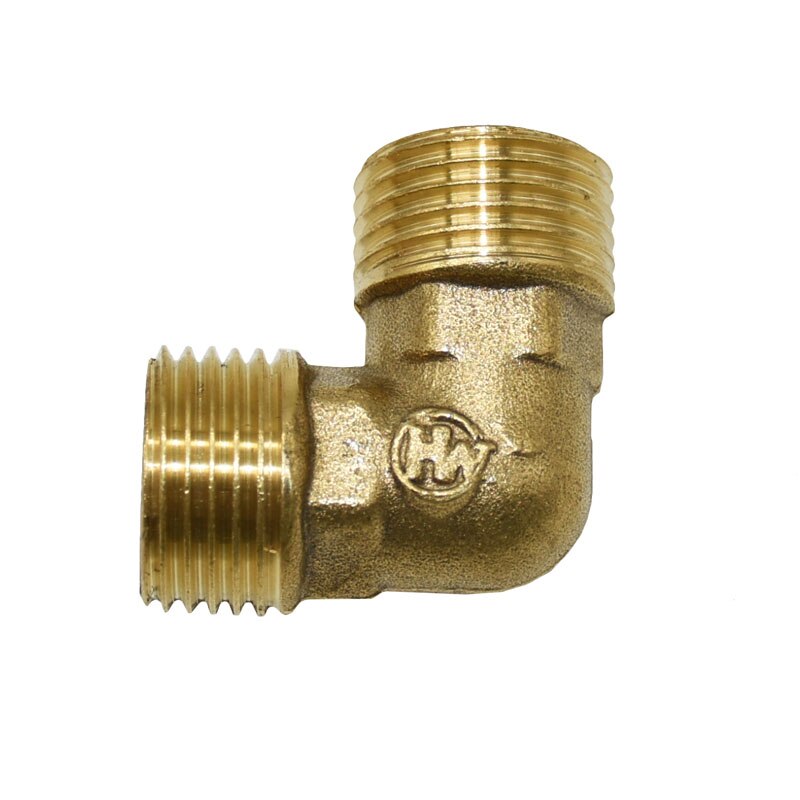 Brass 1/2" 3/4" elbow connection copper metal threaded water pipe connector knee elbow 90 degrees hose repair adapter 1pcs: 3I4